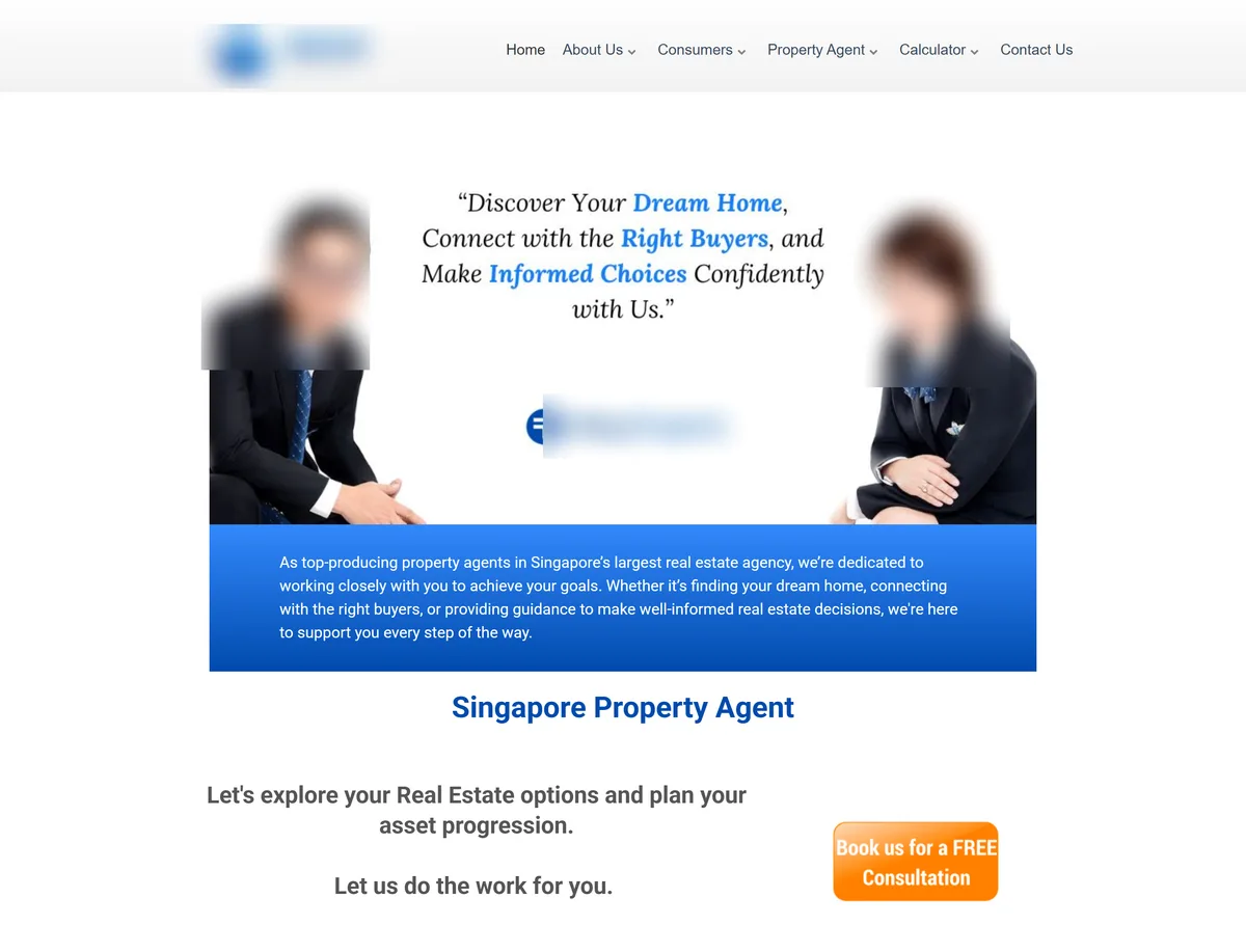 a real SG agent site (anonymised)